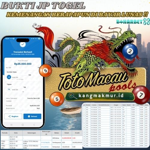 Bukti WD 35 juta Toto Macau di Baharbet