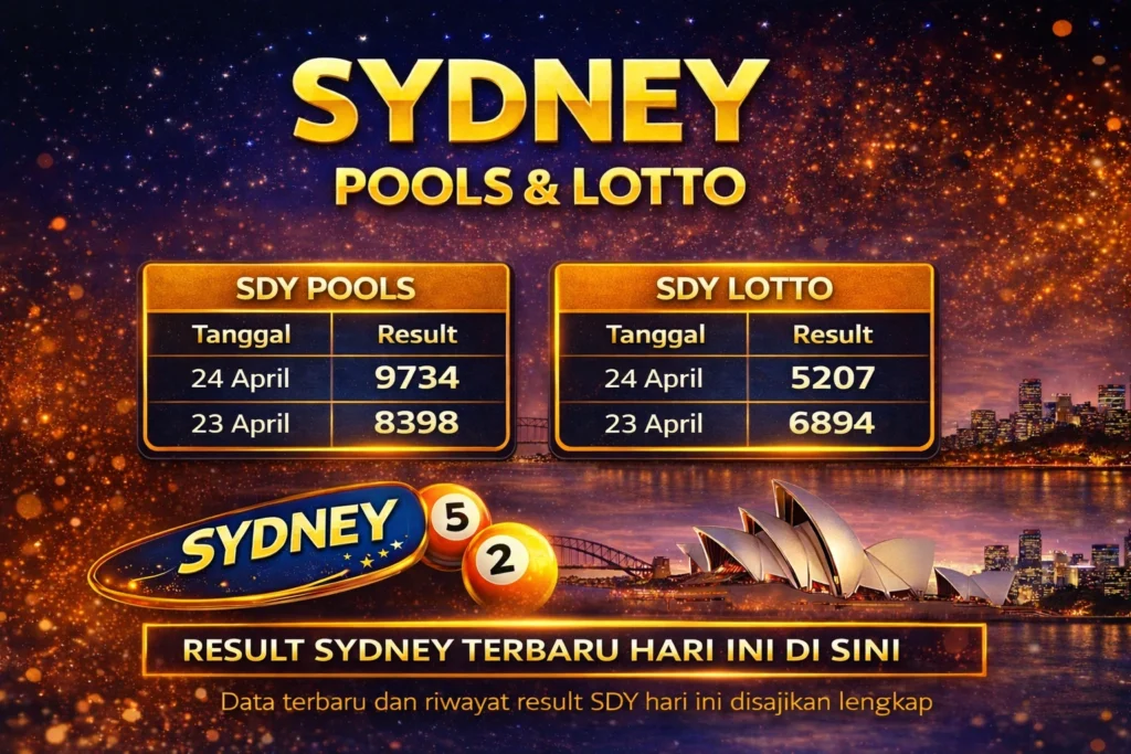 Result Sydney Pools dan Sydney Lotto hari ini terbaru lengkap dengan data hasil terkini